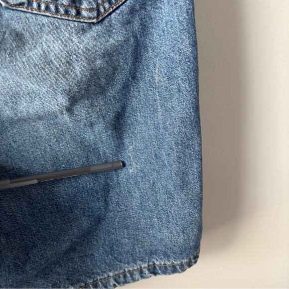 Vintage Levi's 560 Blue Jean Shorts Relaxed Fit 90s zip Button red tab denim 36 - Picture 10 of 14